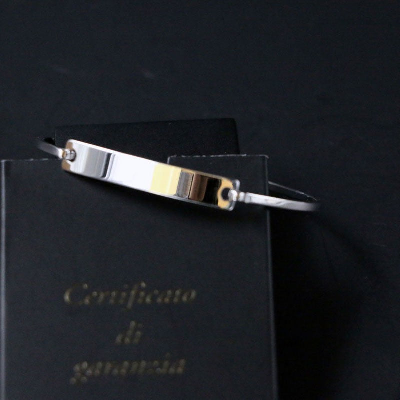 Bracciale da uomo in argento 925 piastrina