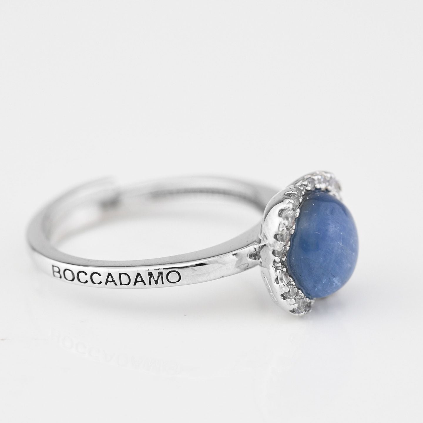 Boccadamo - Anello argento fiore con cianite e zirconi